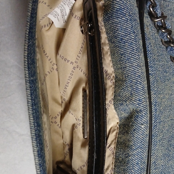Steve Madden Washed Blue Denim Borla Crossbody - Picture 5 of 16